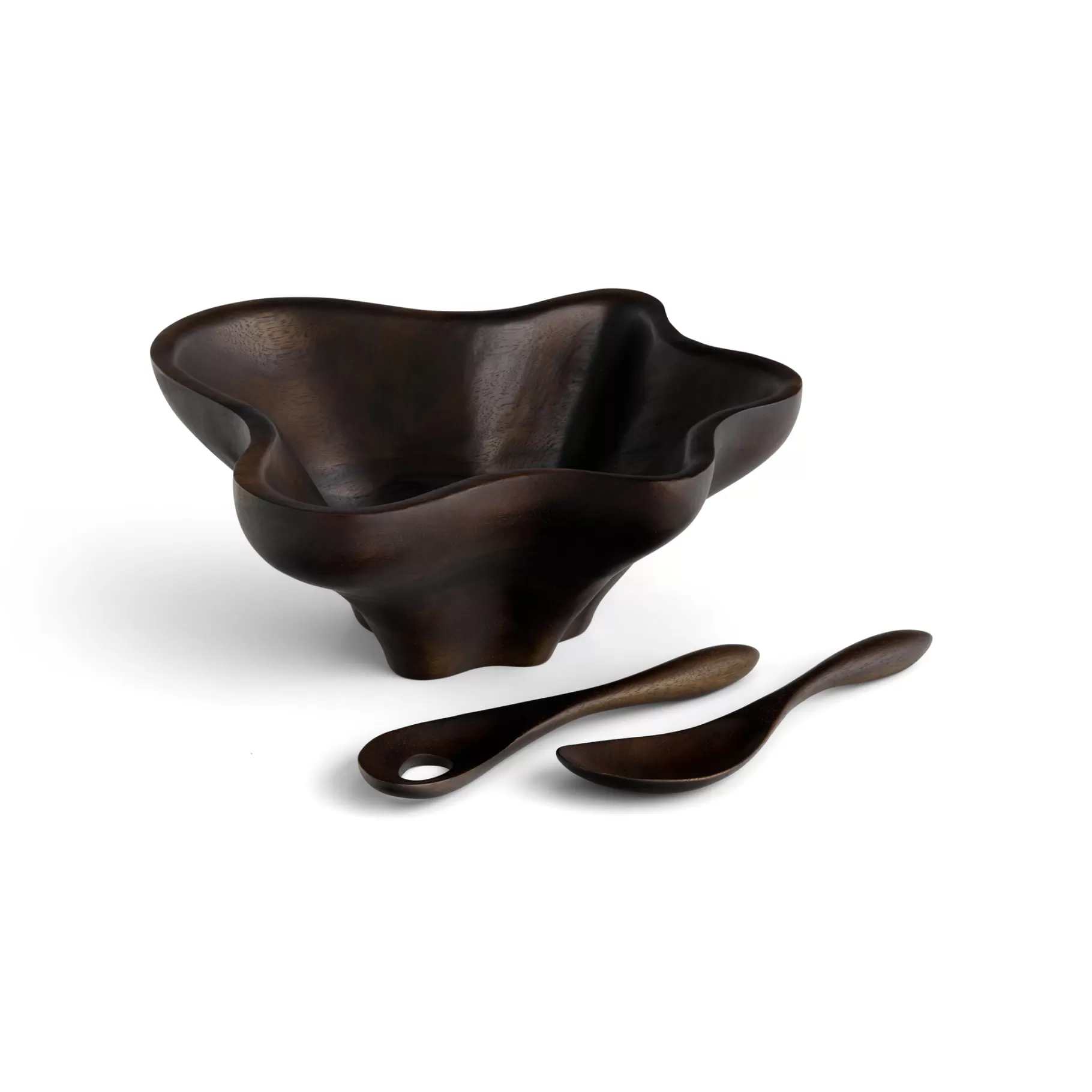 Flash Sale Oceana Coral Salad Bowl W/ Servers - Espresso Salad Bowls