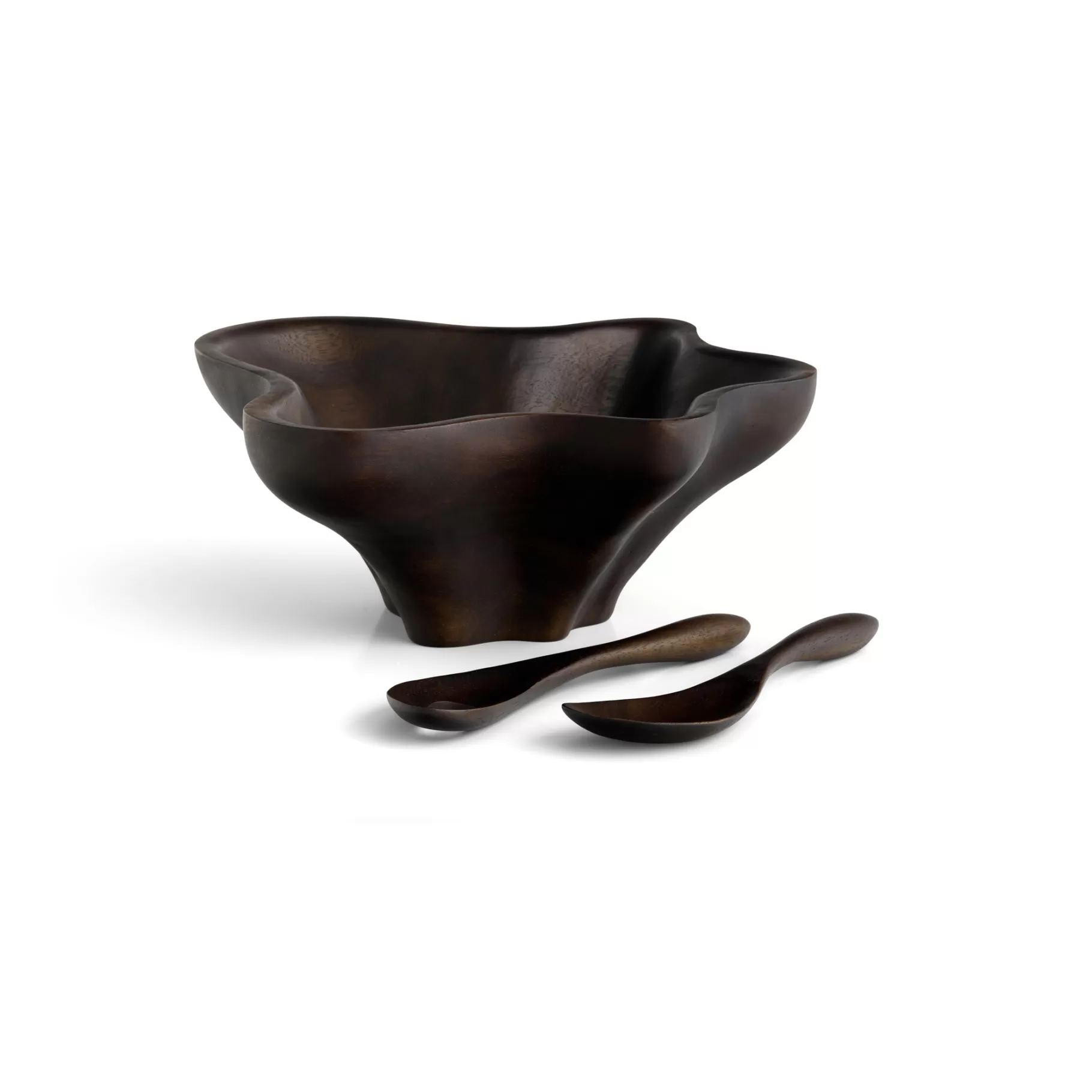 Flash Sale Oceana Coral Salad Bowl W/ Servers - Espresso Salad Bowls