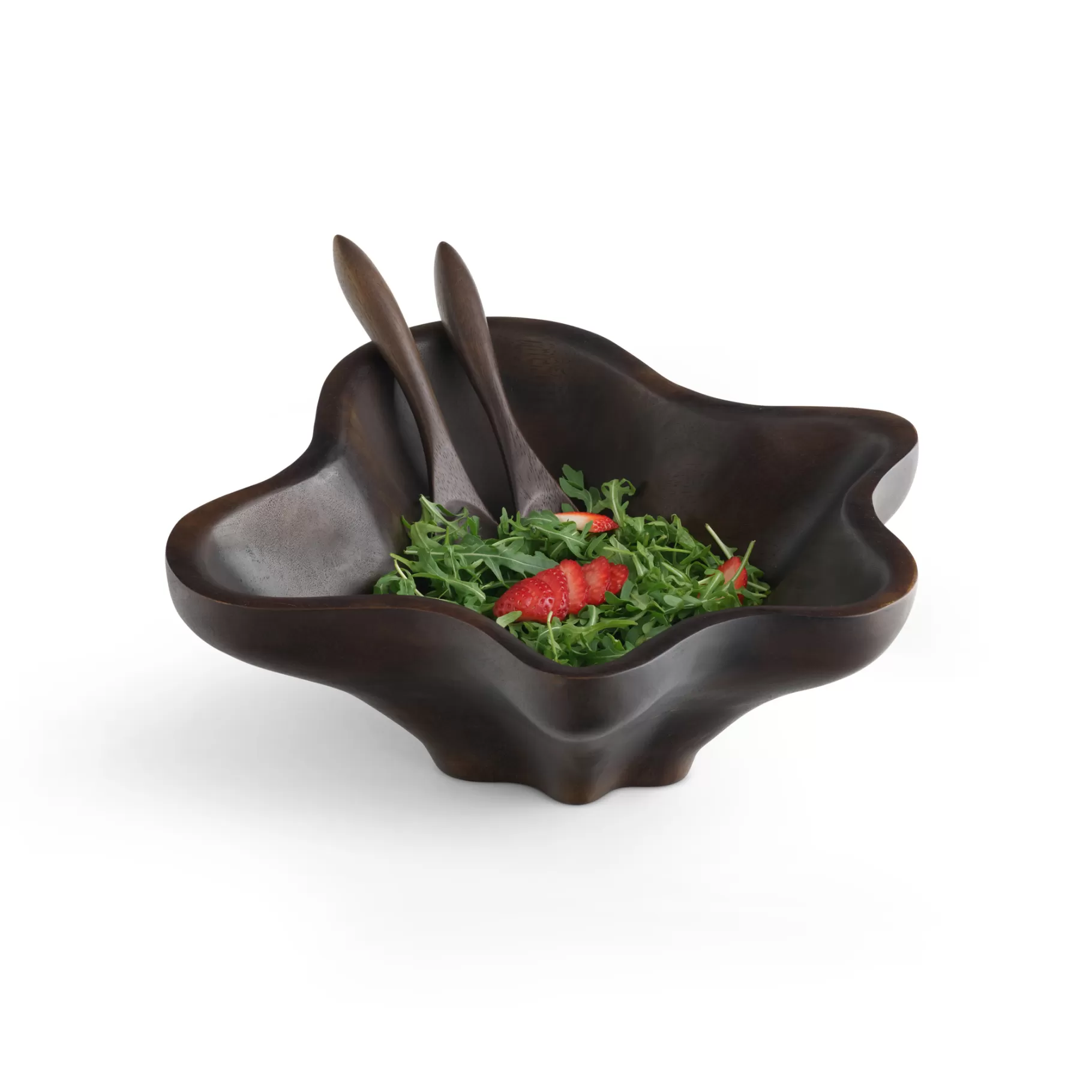 Flash Sale Oceana Coral Salad Bowl W/ Servers - Espresso Salad Bowls
